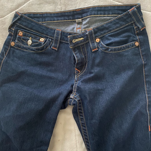 Size 30 true religion jeans , Dark blue , boot cut , & looks new - Picture 3 of 4